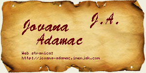 Jovana Adamac vizit kartica